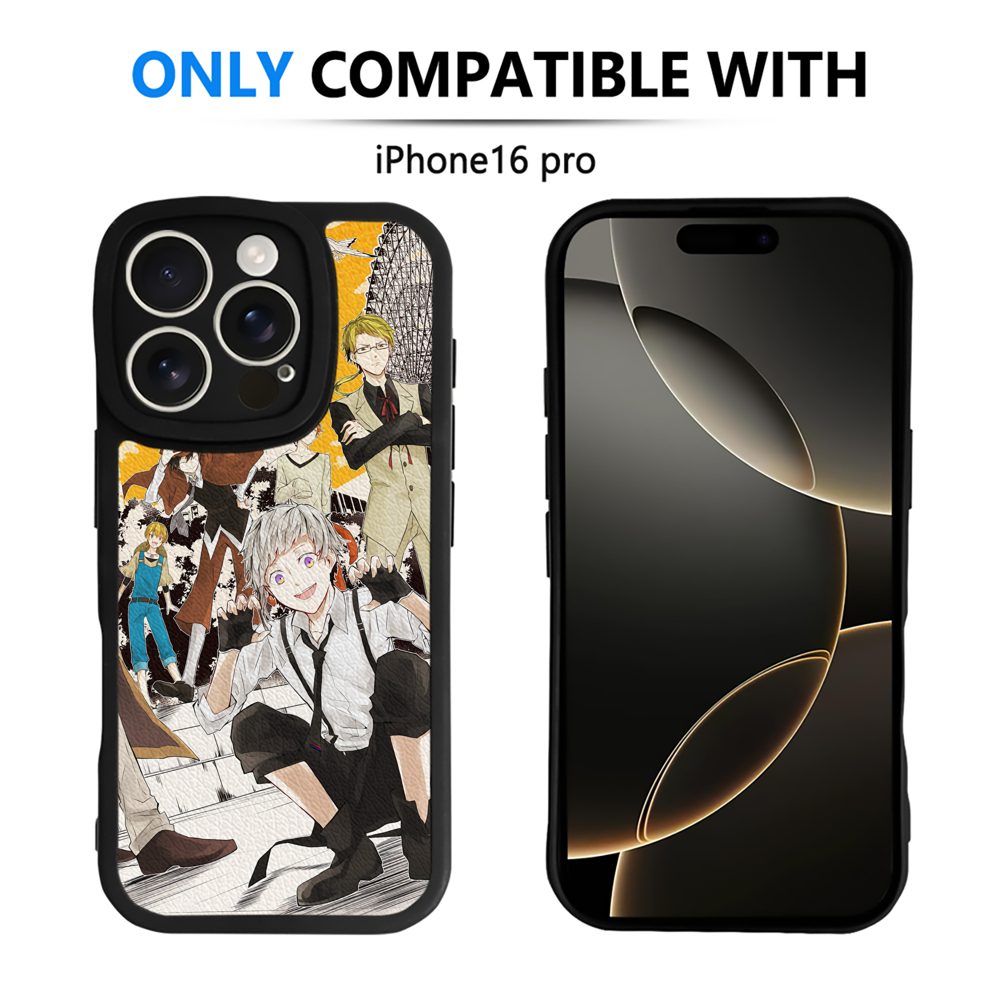 （画像用） 文豪ストレイドッグス Bungo Stray Dogs 【iPhone 16シリーズ対応】シリコンスマホケース（レザー調） 材質：シリコン
